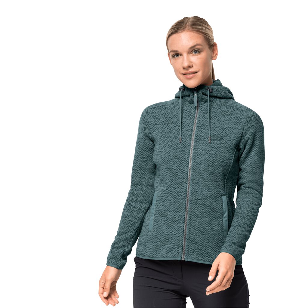 Jack Wolfskin PATAN HOODED Női Fleece Kabát Világos Zöld - PKRXGL-749